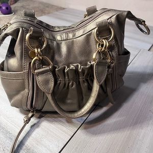 Tahari Handbag Gold  Double Handles
Gold Handbag  Zip Top
